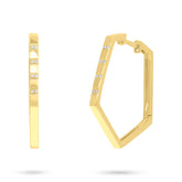 0.04ct 14k Yellow Gold Diamond Pentagon Earring